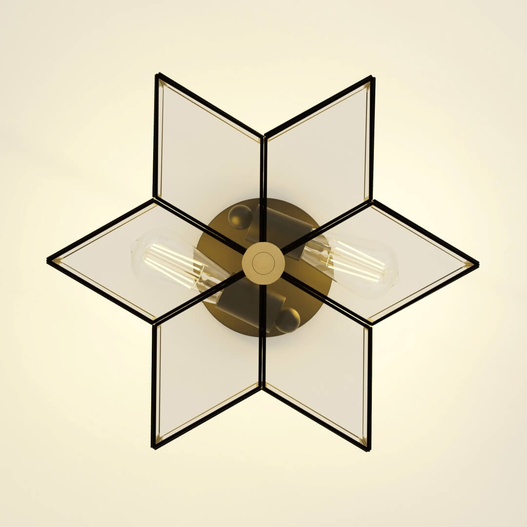 Meluaim Semi-Flush Ceiling Light,Hexagon Style