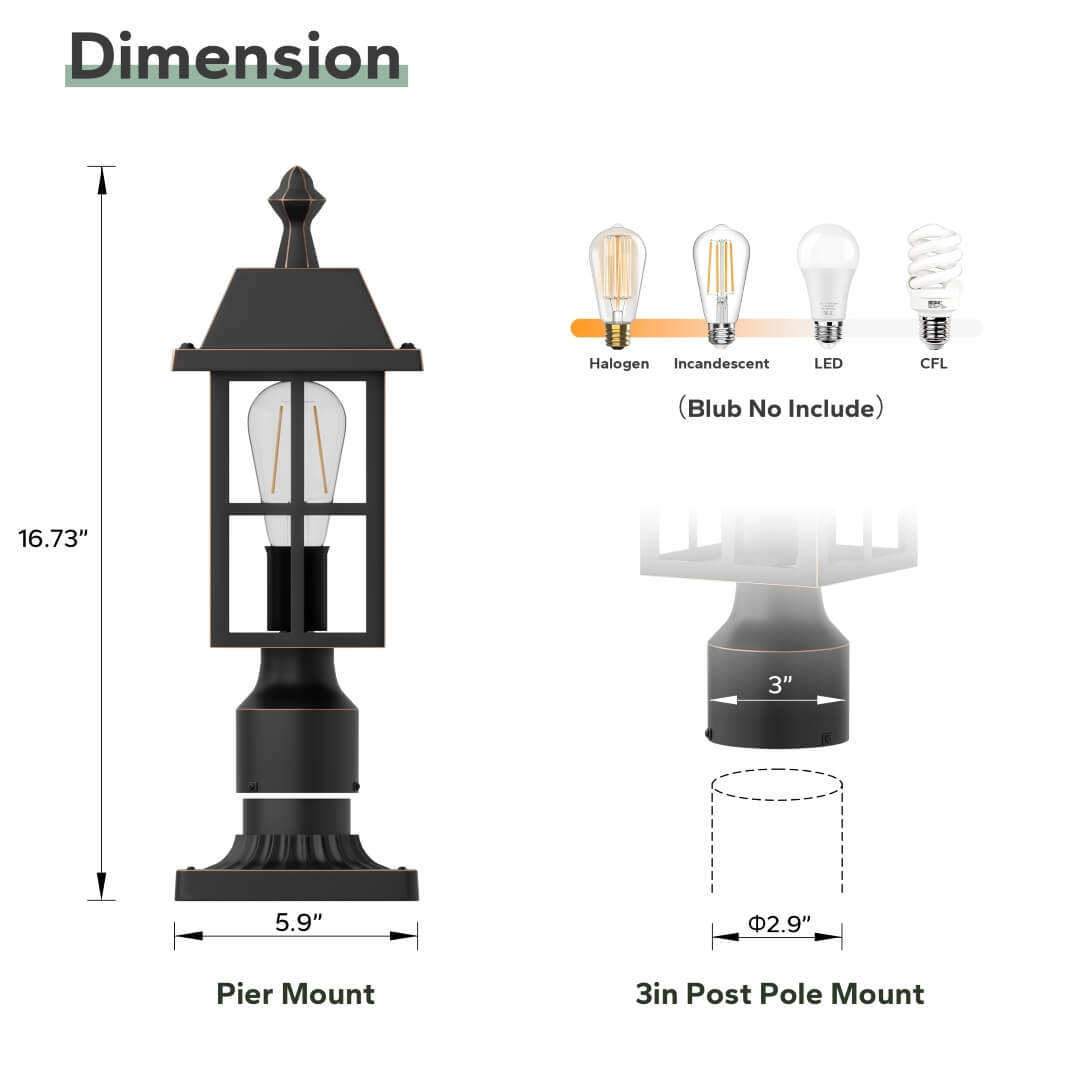 Meluaim Outdoor Post Light