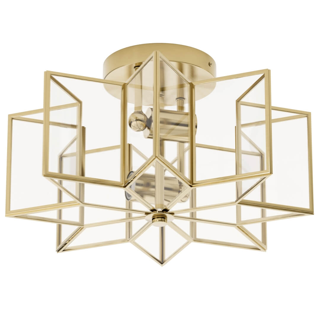 Meluaim Semi-Flush Ceiling Light,Octagon Style