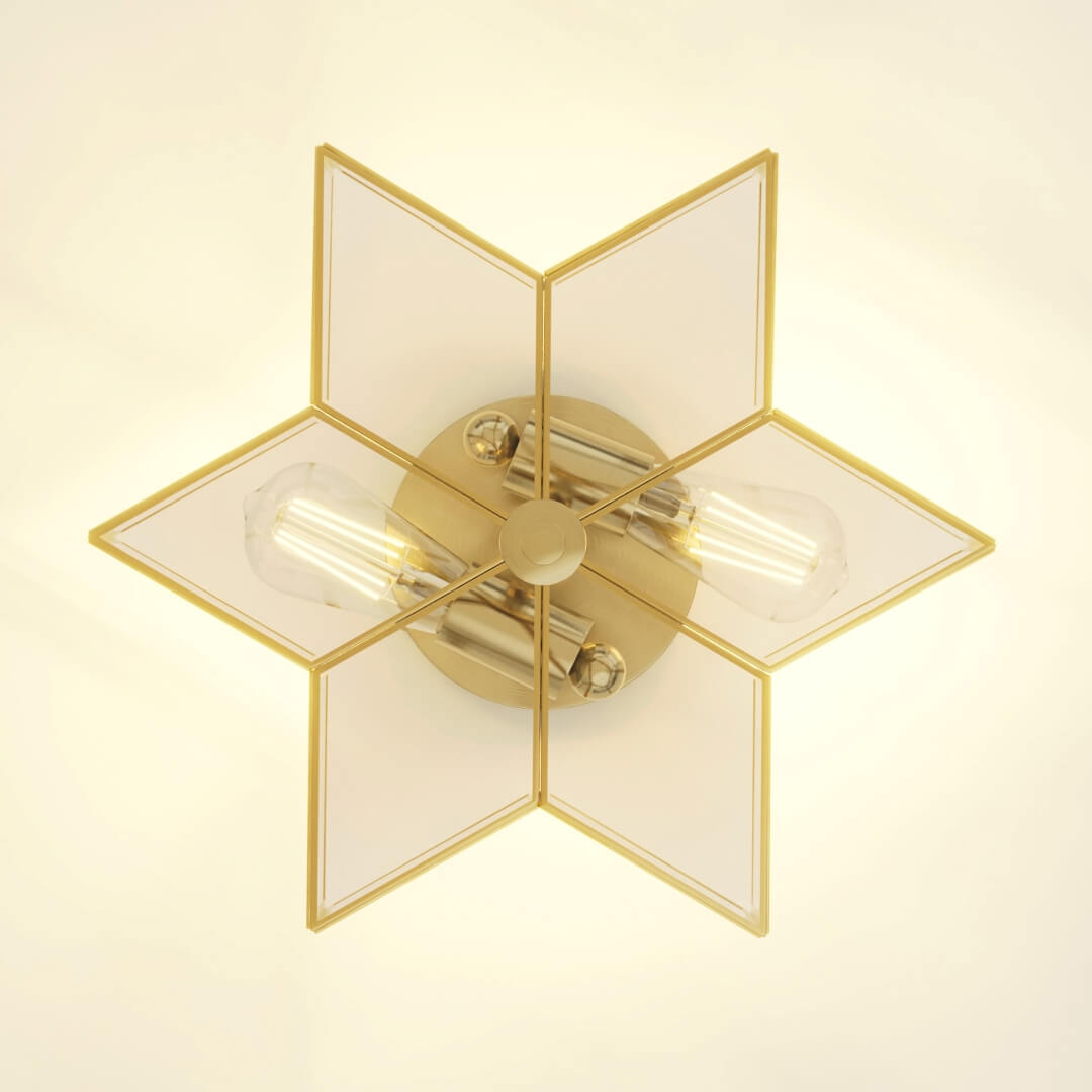 Meluaim Semi-Flush Ceiling Light,Hexagon Style